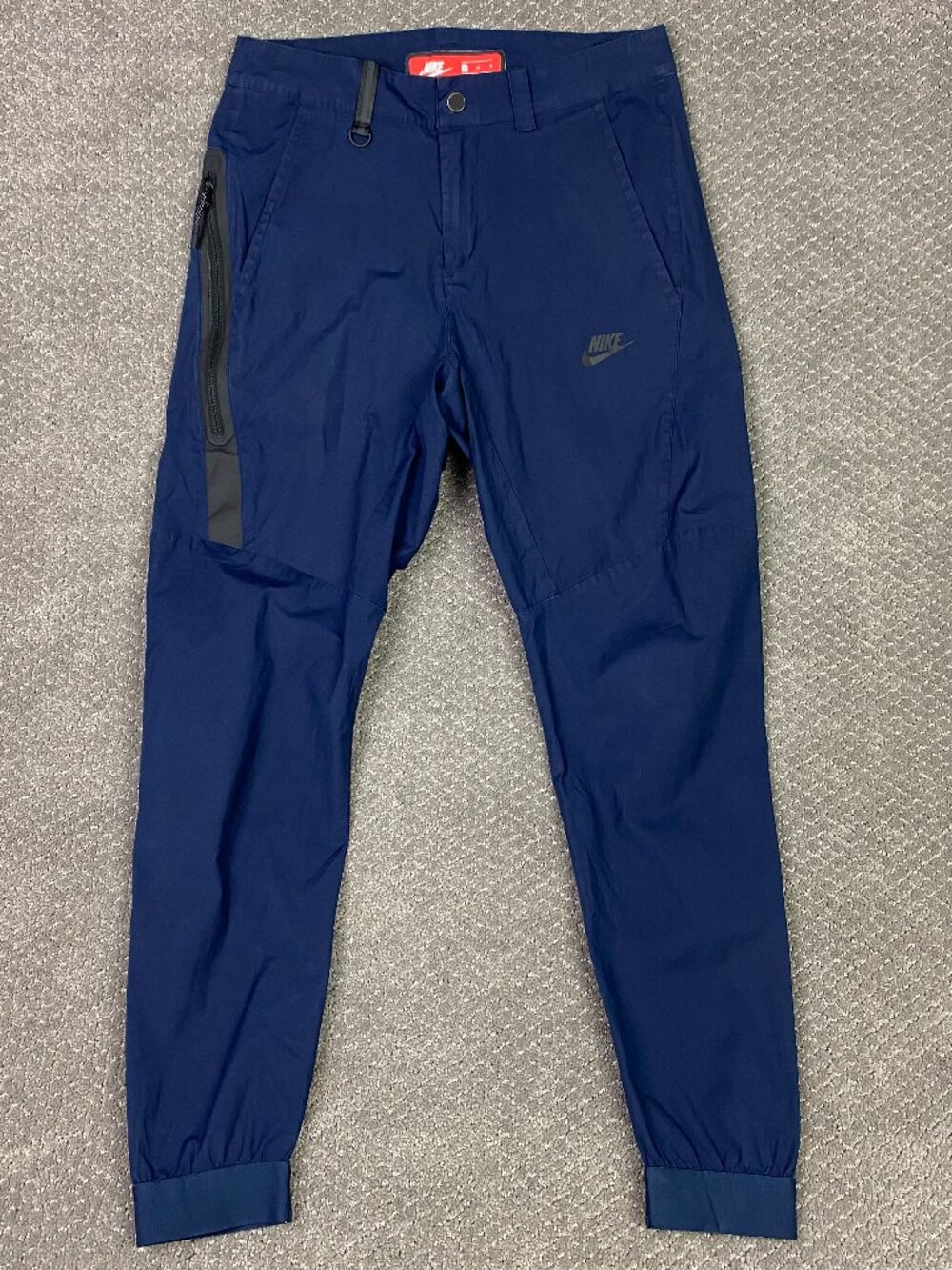 Nike Tech Bonded Woven Pants Joggers Mens 30 Navy Blue Slim Fit Taper 823363 451